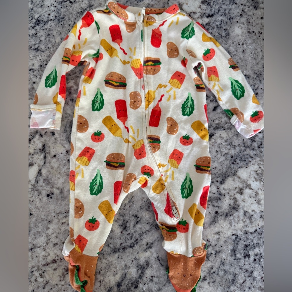 Old Navy Hamburger Feet Food Print Kids One Piece